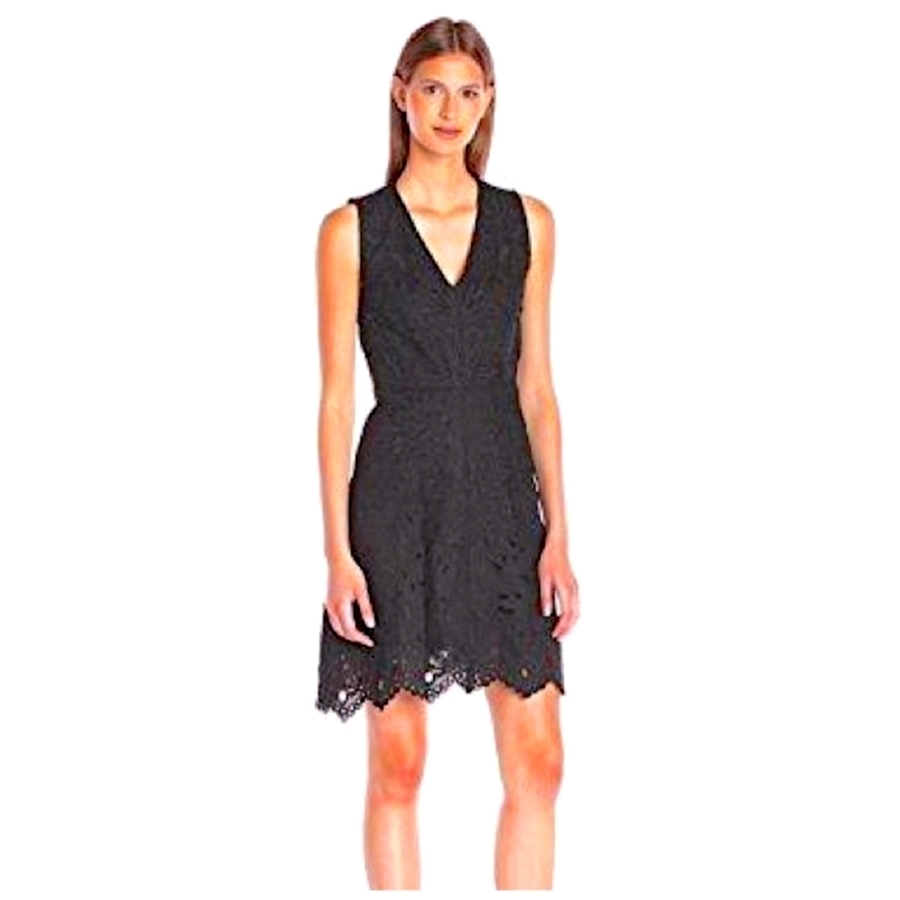 Theory Jemion Eyelet Black Dress - Picture 4 of 11